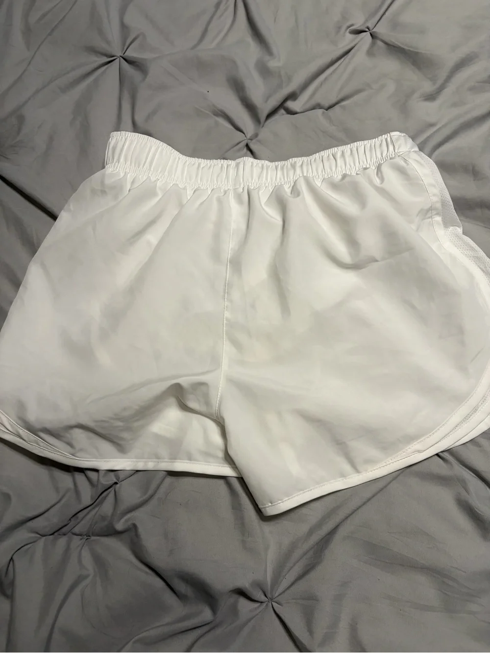 Nike White Women's Athletic Running Shorts with Mesh Panels